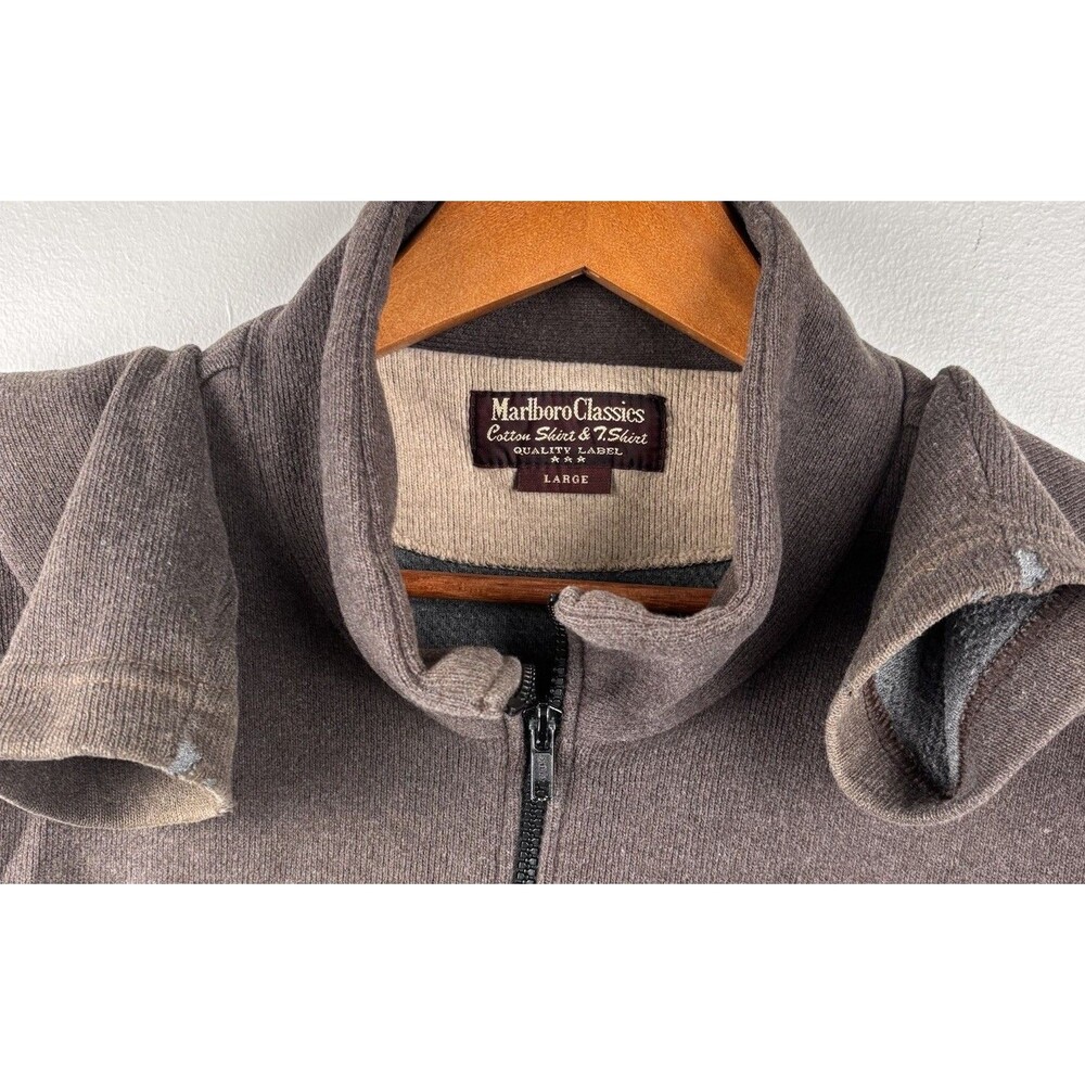 MCS Marlboro Classics Men’s 1/4 Zip Pullover Sweatshirt Sweater Large - Picture 6 of 7